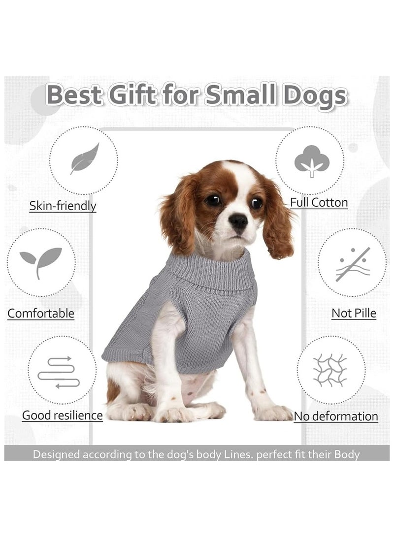 Green Tiger Dog Knitted Sweater, Dog Sweaters for Small Dogs, Puppy Medium Warm Clothes in Winter, Cute Knitted Classic Cat Sweater, Turtleneck Pullover Design for Boy Girl Pet, Dog, Cat, Chihuahua (XS, Grey) - Image 5