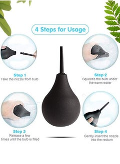 Generic 224ml Black Enema Bulb Kit Clean Douche Cleaner for Men Women with Hose and 4 Replaceable Nozzle  - Image 4
