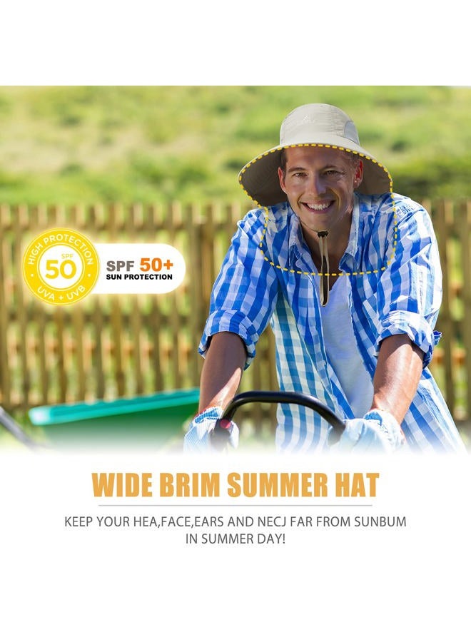KOOLSOLY Outdoor Sun Hat,with UPF 50+ Sun Protection Safari Cap Wide Brim Fishing Hiking Hat with Neck Flap for Garden Work Light Grey - Image 5