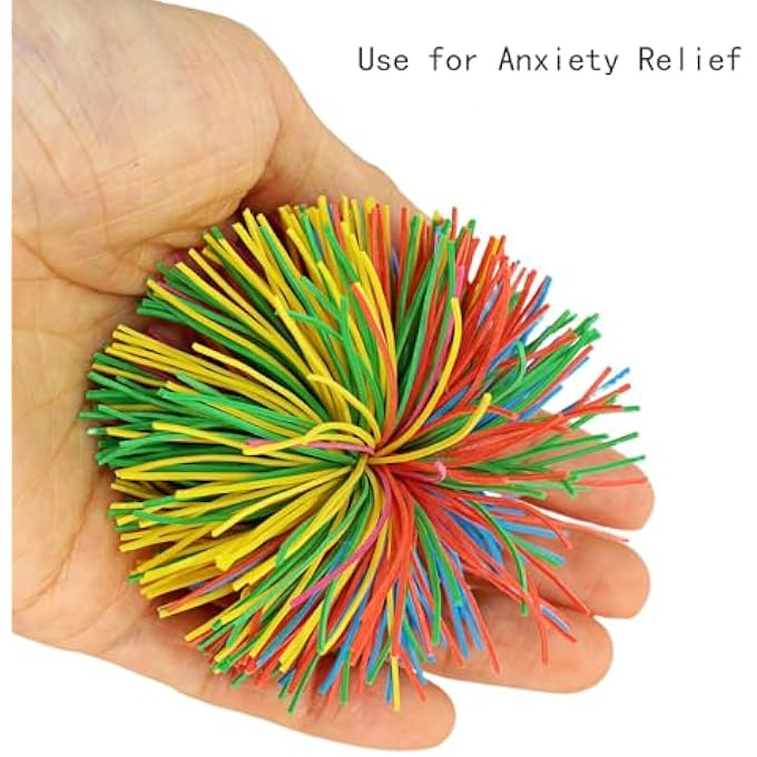 PQJSJDR 20 Pieces Rainbow String Ball,Sensory Fidget Toys,Soft Silicone Stretchy Bouncy Stress Balls for Anxiety Relief,Pull Stretch Elastic Ball,Birthday Gifts Party Favors Balls(2.5 Inch) - Image 5