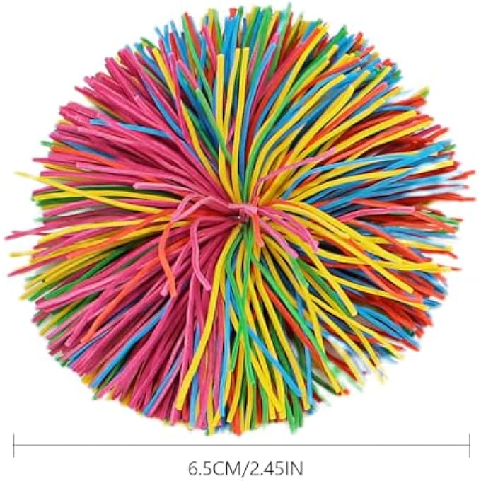 PQJSJDR 20 Pieces Rainbow String Ball,Sensory Fidget Toys,Soft Silicone Stretchy Bouncy Stress Balls for Anxiety Relief,Pull Stretch Elastic Ball,Birthday Gifts Party Favors Balls(2.5 Inch) - Image 2