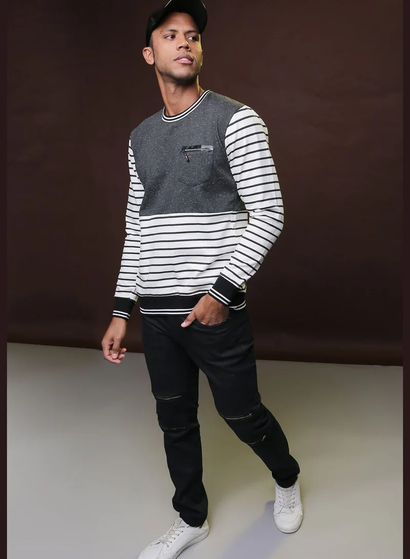 Campus Sutra Color block Sweatshirt