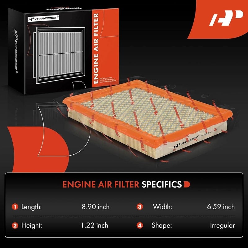 A-Premium 2-PC Engine Air Filter Compatible with Nissan & Infinit Models - Rogue, Sentra, 300ZX, Juke, FX35, FX37, FX50, M56, Q50, Q60, Q70, Q70L, QX70 All user affordable trusted quality - Image 2