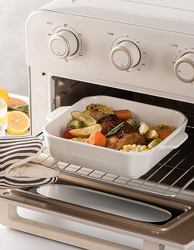 Onniyor Ceramic Baking Dishes, Square Baking Pans with Handles, Lasagna Pans Deep, Brownie Pans for Cooking, Casserole Dishes, Cake Pans, Bakeware Set for Kitchen, Oven Safe, 8 x 8 inches, Set of 2, - Image 5