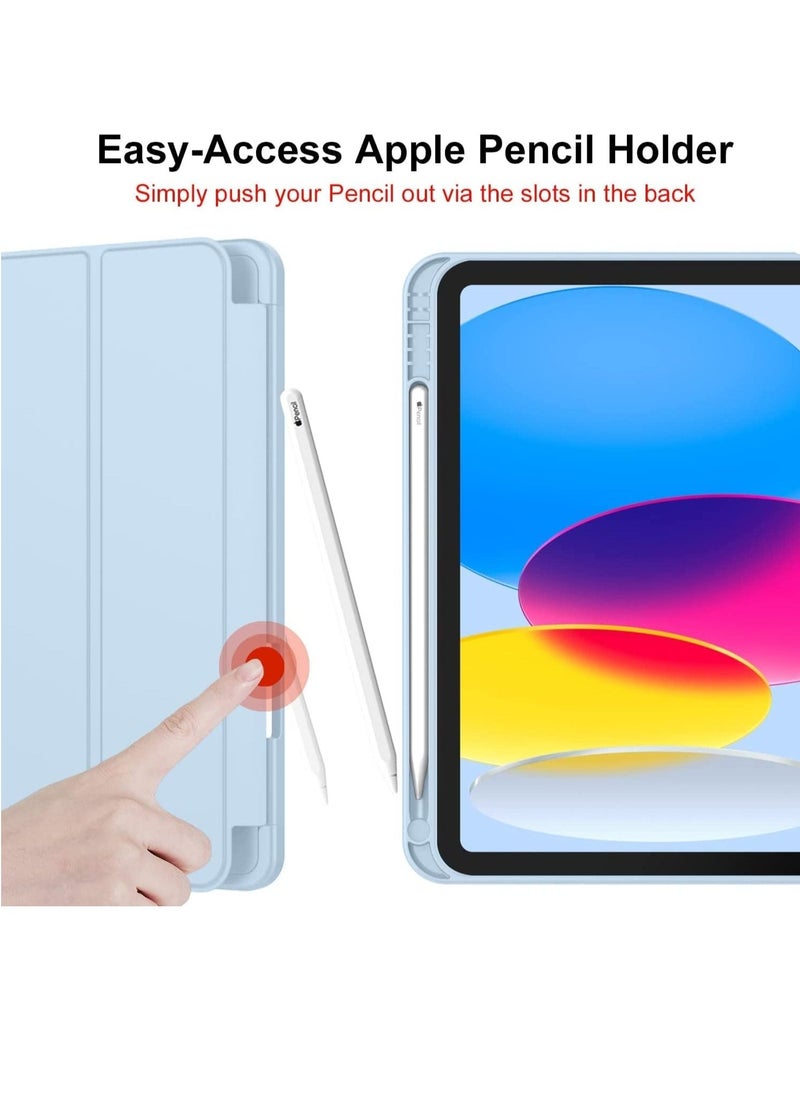 IAF New iPad 10.9 Inch Case 2022 (10th Gen) with Pencil Holder â€“ Trifold Stand Smart Case, Soft TPU Back, Auto Wake/Sleep (Sky Blue) - Image 3