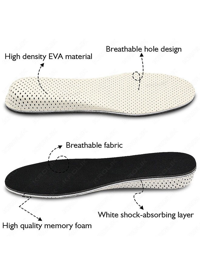 1 Pair Height Increase Insoles,  Memory Foam Unisex Full-Length Invisible Heel Lift Inserts (2-4cm) - Image 2