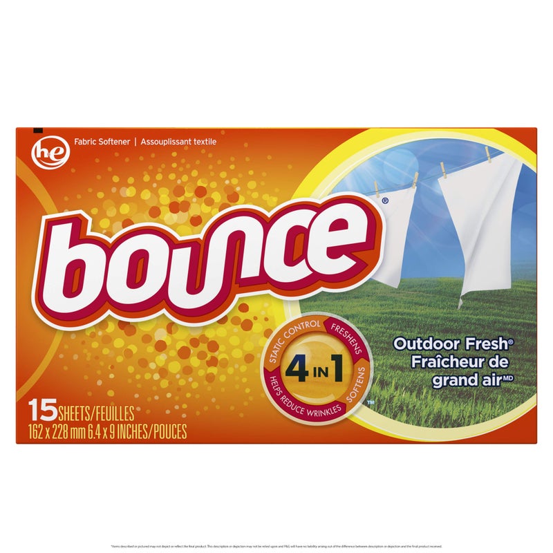 Bounce مناديل مجفف الأقمشة المعطرة برائحة الهواء الطلق من باونس 15 قطعة - Image 3