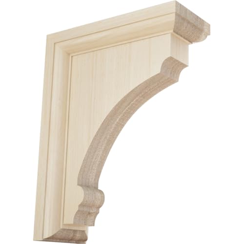 Ekena Millwork BKTW02X06X08TMRW Medium Thompson Wood Wood Brackets 2 12W x 6D x 8H Rubberwood