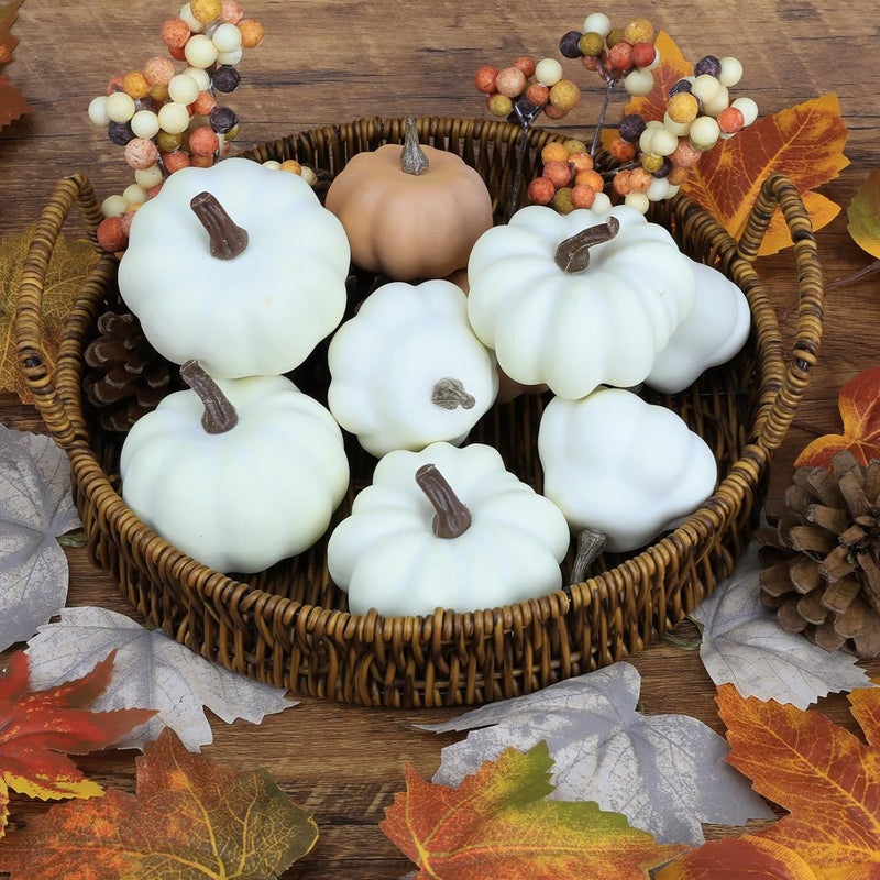 Ghrdopy 17 PCS Kit Artificial Pumpkins Decorations - Plastic Pumpkins for Fall Home Farmhouse Thanksgiving Mini Pumpkin Decor - Image 4