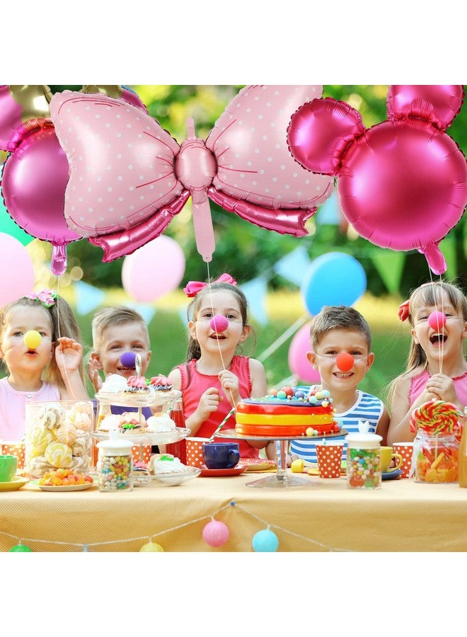 ميكيميكي بالونات عيد ميلاد MIKIMIQI على شكل رأس فأر، 8 قطع، بالونات من رقائق الألومنيوم على شكل فأر مقاس 24 بوصة، بالونات وردية اللون مزينة بالترتر لتزيين حفلات أعياد الميلاد، لوازم بالونات رأس فأر ضخمة، هدايا الحفلات - Image 5