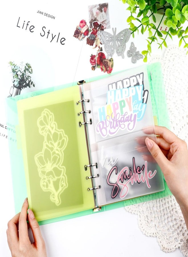 Briartw 3-Pack A5 6-Ring Binder Covers - Durable Polypropylene (PP) Storage Organizer - Compatible with 8x5.7inch Inserts,Page Protectors Pockets and Paper- Green Protective Shells for DIY Projects - Image 5