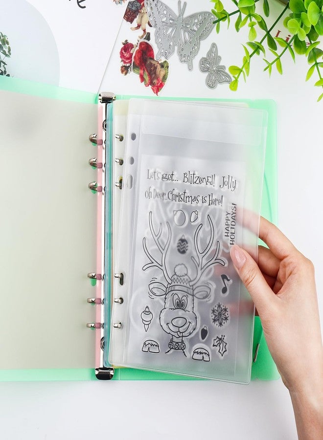Briartw 3-Pack A5 6-Ring Binder Covers - Durable Polypropylene (PP) Storage Organizer - Compatible with 8x5.7inch Inserts,Page Protectors Pockets and Paper- Green Protective Shells for DIY Projects - Image 4