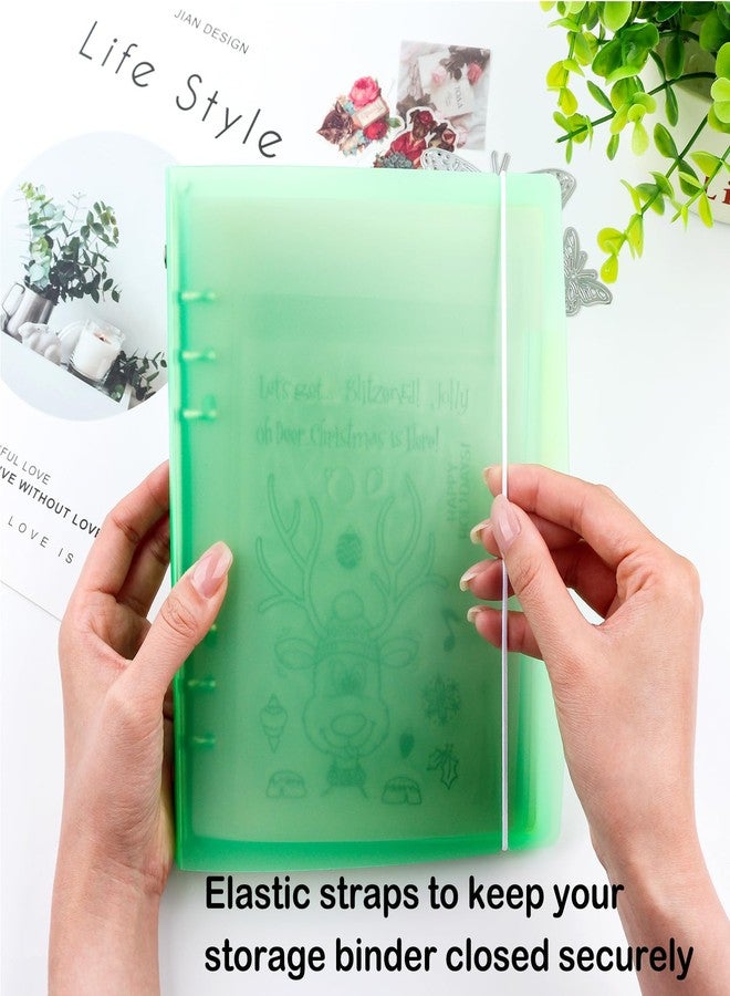 Briartw 3-Pack A5 6-Ring Binder Covers - Durable Polypropylene (PP) Storage Organizer - Compatible with 8x5.7inch Inserts,Page Protectors Pockets and Paper- Green Protective Shells for DIY Projects - Image 3