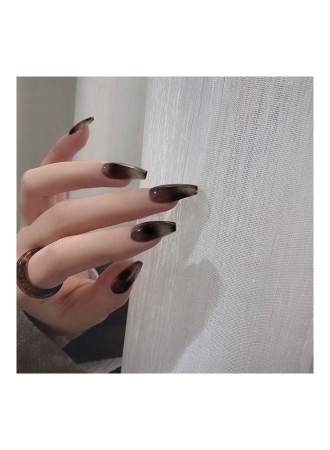 NIBEMINENT 24-Piece Removable False Nails Set Black/White - Image 2