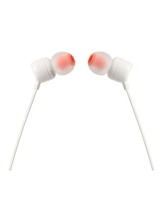 T110 wired in-Ear Headphones Headset With a stunning user friendly design and Pure Bass sound, one button remote with microphone, tangle-free flat cable White - view 2