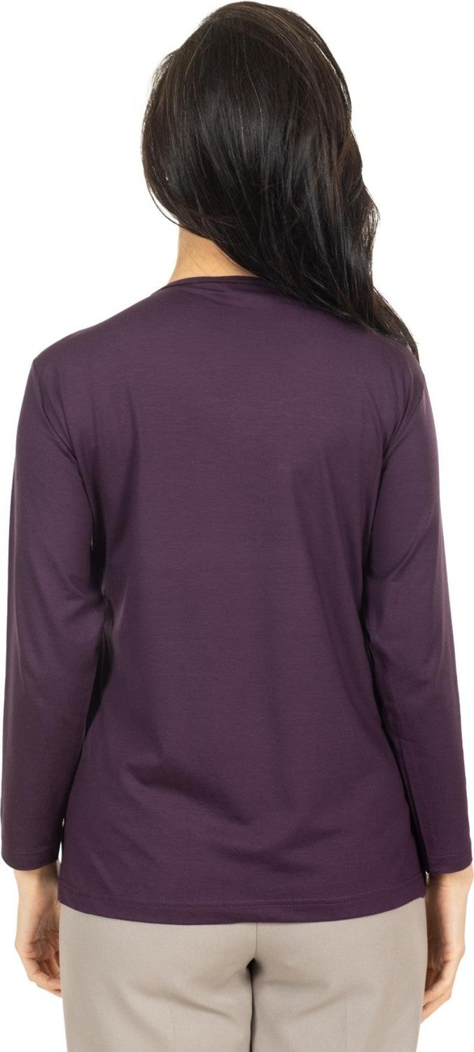 Mutlu City Women Middle Age and Above New Model V Neck Plain Model Mother Cotton Blouse 30565  - Image 2