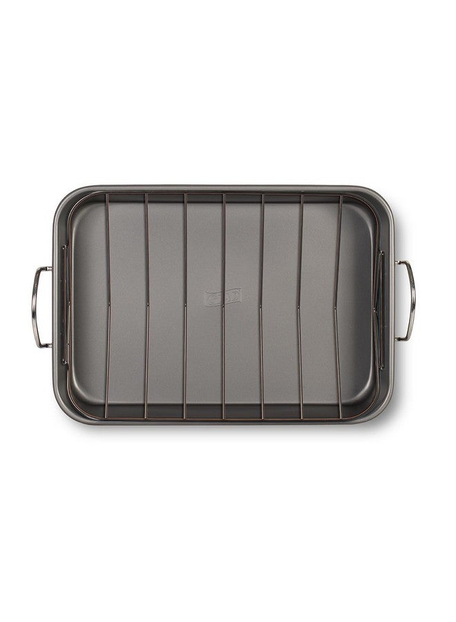 Glad Roasting Pan Nonstick 11x15 - Heavy Duty Metal Bakeware Dish with Rack - Large Oven Roaster Tray for Baking Turkey, Chicken, and Veggies - Image 5