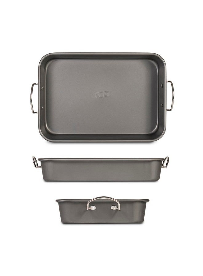 Glad Roasting Pan Nonstick 11x15 - Heavy Duty Metal Bakeware Dish with Rack - Large Oven Roaster Tray for Baking Turkey, Chicken, and Veggies - Image 3