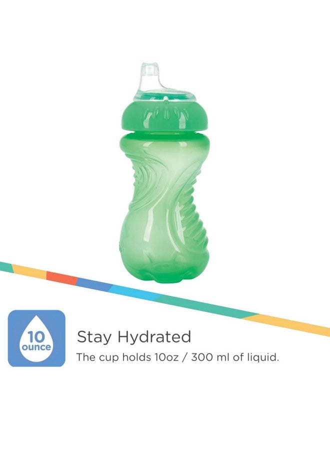 Nuby 3 Pack No Spill Toddler Sippy Cups - Toddler Cups Spill Proof with Easy and Firm Grip - Blue, Aqua, Green - Image 3