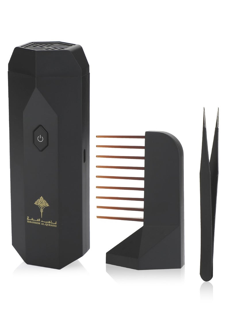 Bukhoor Rechargeable Comb Electric Bakhoor Burner USB Type-C Power Electrical Bukhoor Burner With Hair Comb Incense Holder Portable Incense Burners Aroma Diffuser With Hair Comb Incense Holder  - Image 1