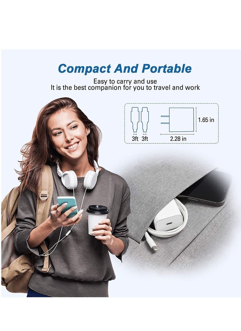 Gravity iPhone 12 13 Fast Charger,Fast iPhone Charger [Apple MFi Certified]Lightning Cable 20W Type C Charger USB C Fasting Charging Plug Adapter Compatible with iPhone13/13 Pro Max/12/12 Pro/11/XS/XR/X,iPad - Image 3