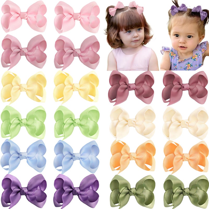 JOYOYO 20Pcs 3Inch Hair Bows for Girls Grosgrain Ribbon Bow Toddler Hair Accessories with Alligator Clips - Image 1