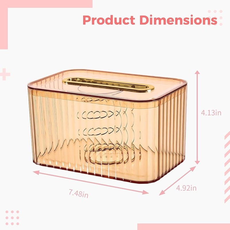 غطاء صندوق المناديل البلاستيكي المستطيل الشفاف من البولي إيثيلين تيريفثاليت لتزيين الحمام والمكتب وغرفة المعيشة - Image 5