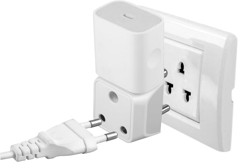 Ceptics 2 in 1 Plug Extension Socket, Type D Multiple Plug Socket, 3 Pin Multi Plug Socket - Dual Inputs for Computer, PC, Laptop, Phone - CE, RoHS, 3 Pack - Lifetime Limited Warranty - Image 5
