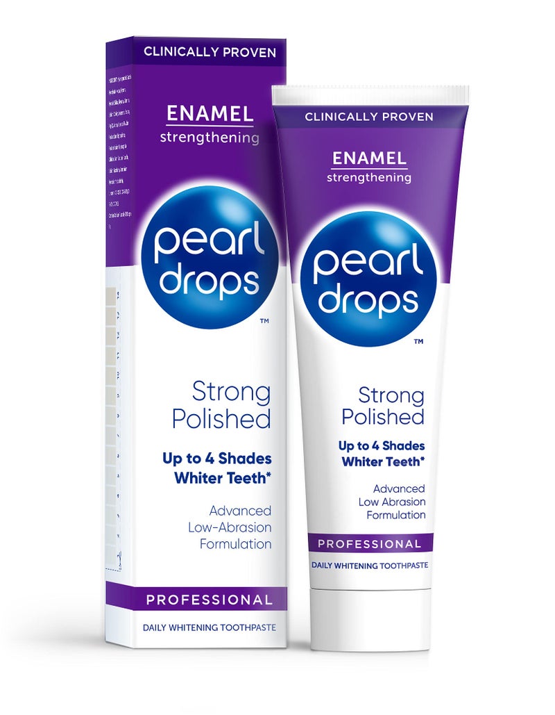 Pearl Drops Strong White Toothpaste, Polished Mint Flavour, Clinically Proven Whitening, Low Abrasion, Daily Use Formula, 75ml - Image 1