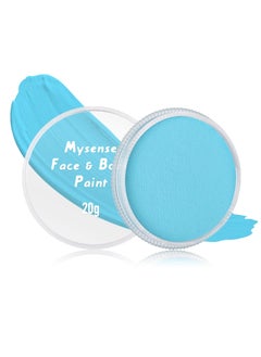 Mysense Mysense Light Blue Face Body Paint Makeup,Water Activated Painting for Adults Children Sally Corpse Bride Cosplay SFX Costume Festivals Halloween,20g 