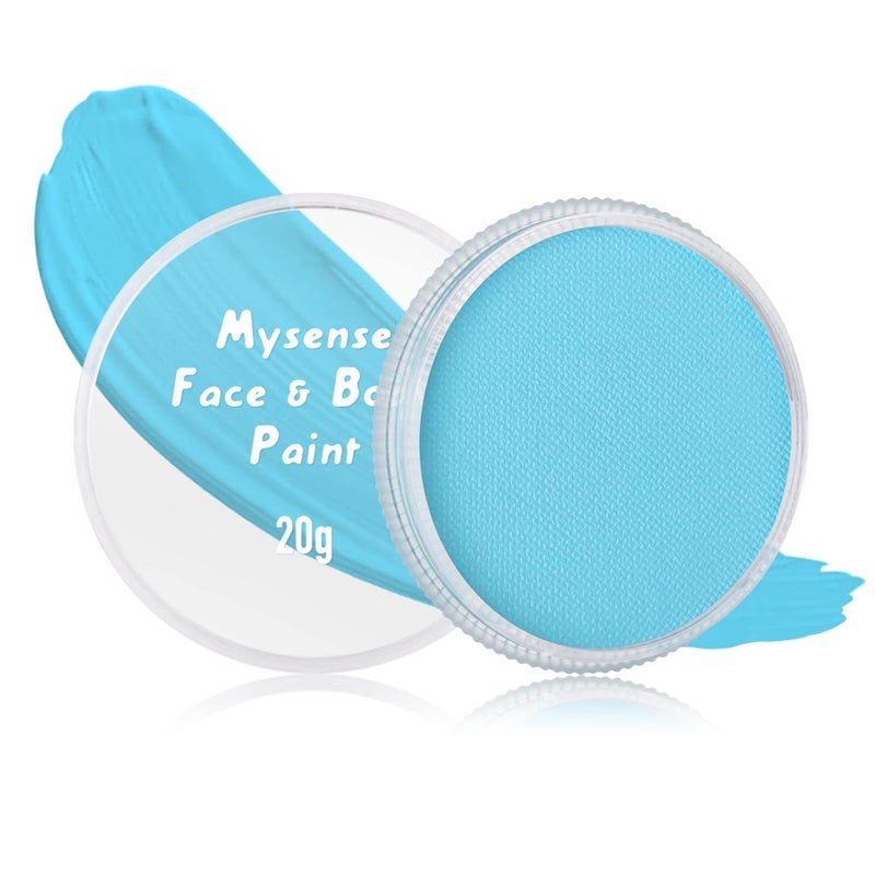 Mysense Mysense Light Blue Face Body Paint Makeup,Water Activated Painting for Adults Children Sally Corpse Bride Cosplay SFX Costume Festivals Halloween,20g 