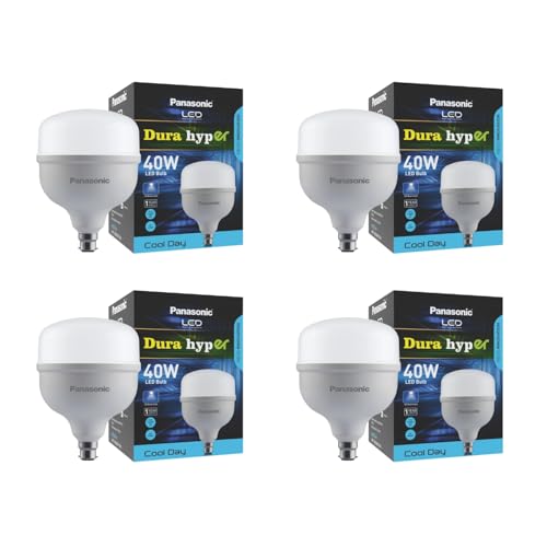 Panasonic 40W Dura Hyper Led Bulb, B22 High CRI & High Efficiency Bulb, High Wattage Bulb, 3.5kV Surge Protection, 25,000+ Burning Hrs Life, Cool Day Light (6500K-PBUM36407-4) - Image 1