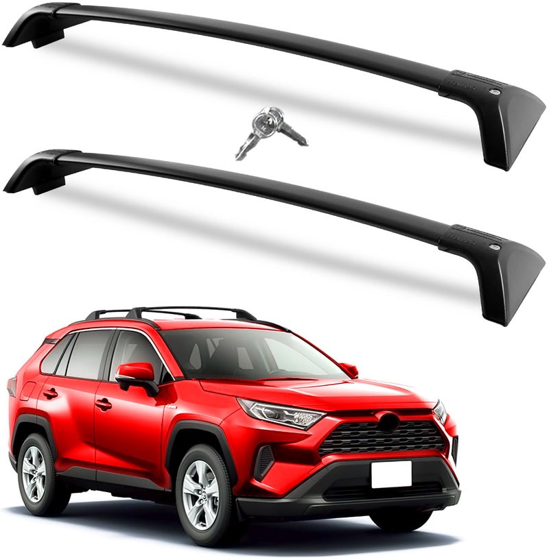 Wonderdriver Lockable Roof Rack Cross Bars 260lbs Compatible with Toyota RAV4 20192025Heavy Duty Aluminum Accessories Crossbars Not for AdventureTRD OffRoadHybrid Woodland Edition2224LE