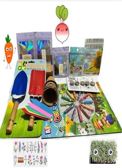 Kids Gardening Set, Garden Set for Kids, Grow Your own kit for Children, Seed Kits for Children, Save The Bees kit, Childrens Gardening Set, Kids Activity Pack (Model 3 with Garden Tools)