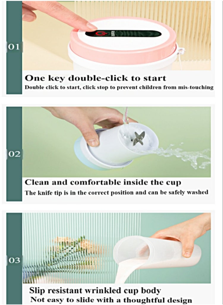 Healife Convenient electric fruit juicer, multifunctional juicer shake slide personal blender, rechargeable mini blender, , with travel cover, suitable for home/kitchen/gym  - Image 2