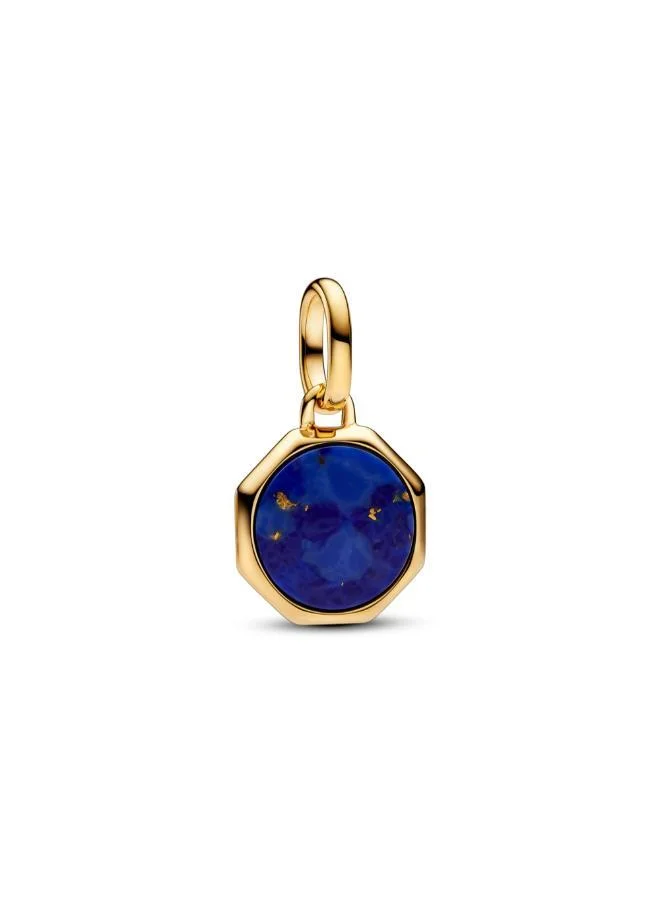باندورا Blue Engravable Mini Medallion Charm