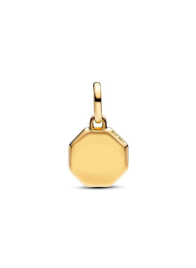 باندورا Blue Engravable Mini Medallion Charm