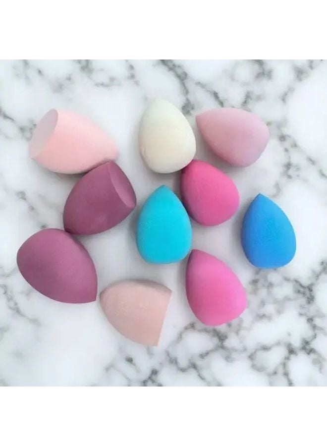 10 قطعة من الإسفنج المختلط بالألوان لمزج أساس المكياج للسائل والكريم والبودرة - Image 3