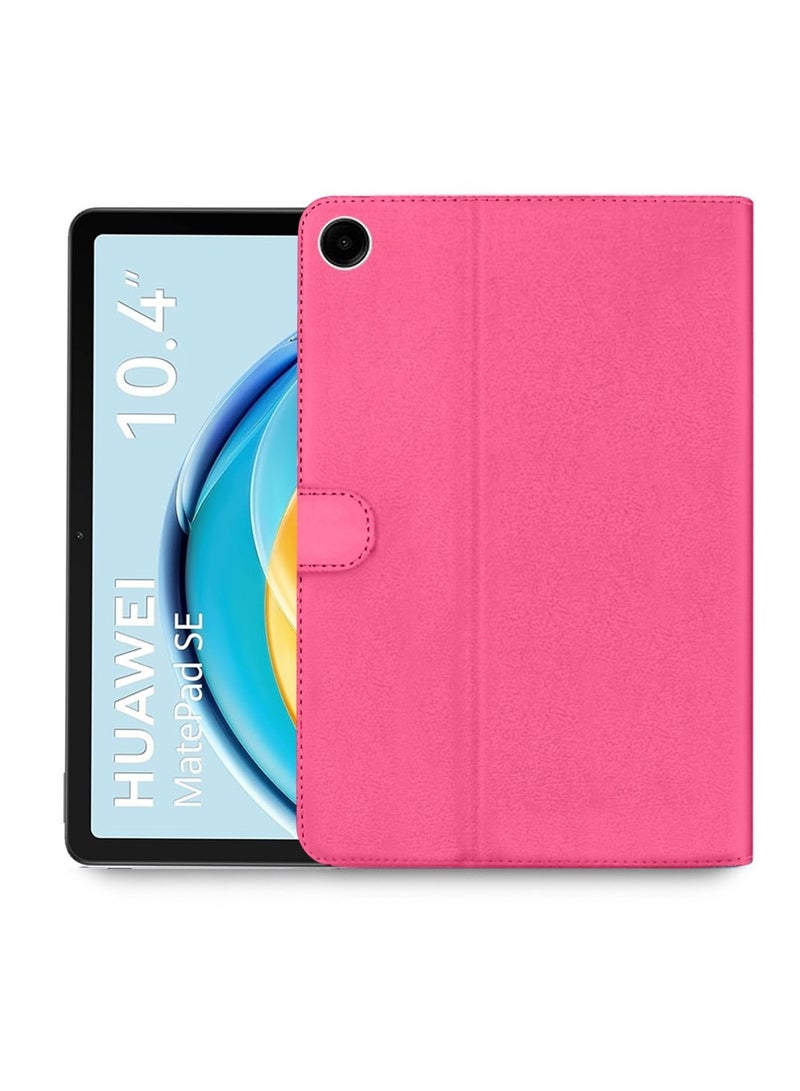 OMAKER حافظة ذكية قابلة للطي من الجلد عالي الجودة تغطي بالكامل مع قاعدة مغناطيسية لهواوي ميت باد SE 10.4 بوصة 2023 - وردي - Image 1