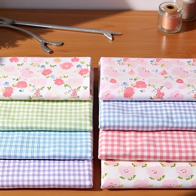 LMAEZNER Light Weight Natural Cotton Fabric by The Yard DIY Making Supplies Quilting Patchwork Fabric DIY for Quilting Cotton Patchwork Cushions (Light Pink Floral, 1 Yard pre Cut) - Image 2