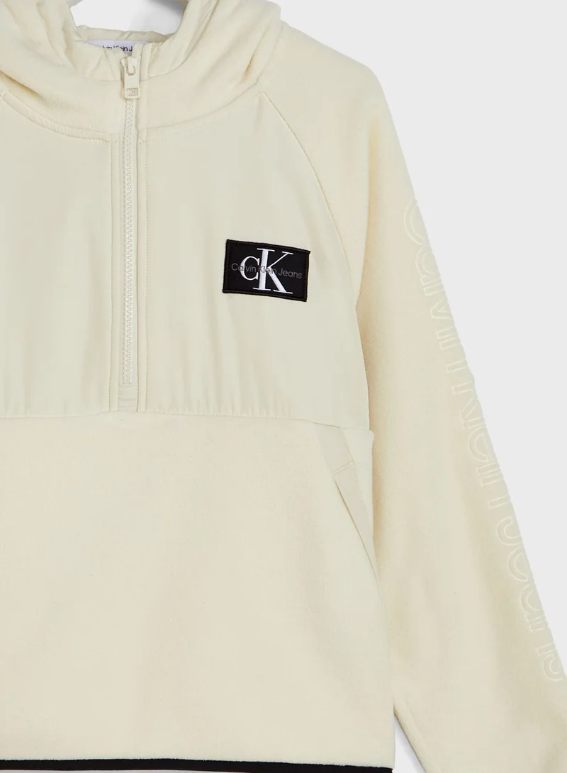 Calvin Klein Jeans Youth Mix Media Hooded Jacket