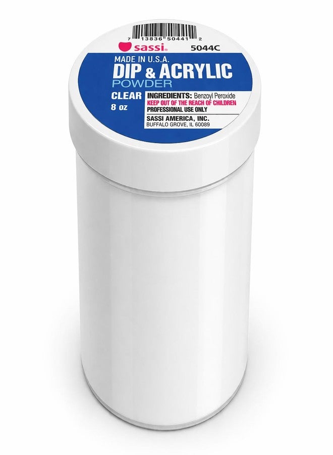 Sassi Classic Acrylic Powder Clear 8oz | Professional Grade, Durable Nail Powder | Made in USA - Image 1