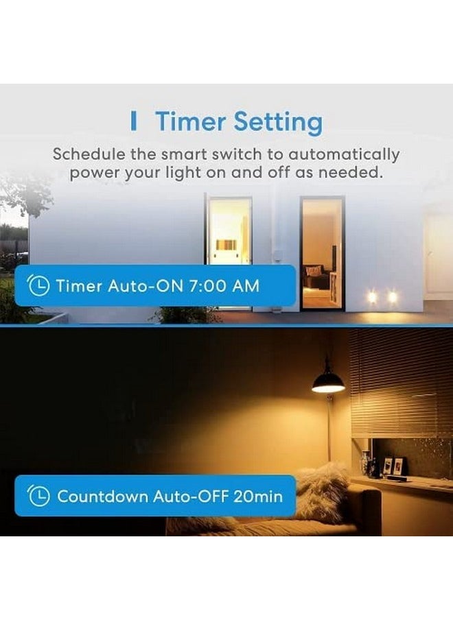 meross - meross 3 Way Smart Switch, Smart Light Switch Compatible with Apple Homekit, Siri, Alexa & SmartThings, 2.4Ghz Wi-Fi Light Switch Remote Control Schedule, Neutral Wire Required 2 Pack - Image 1