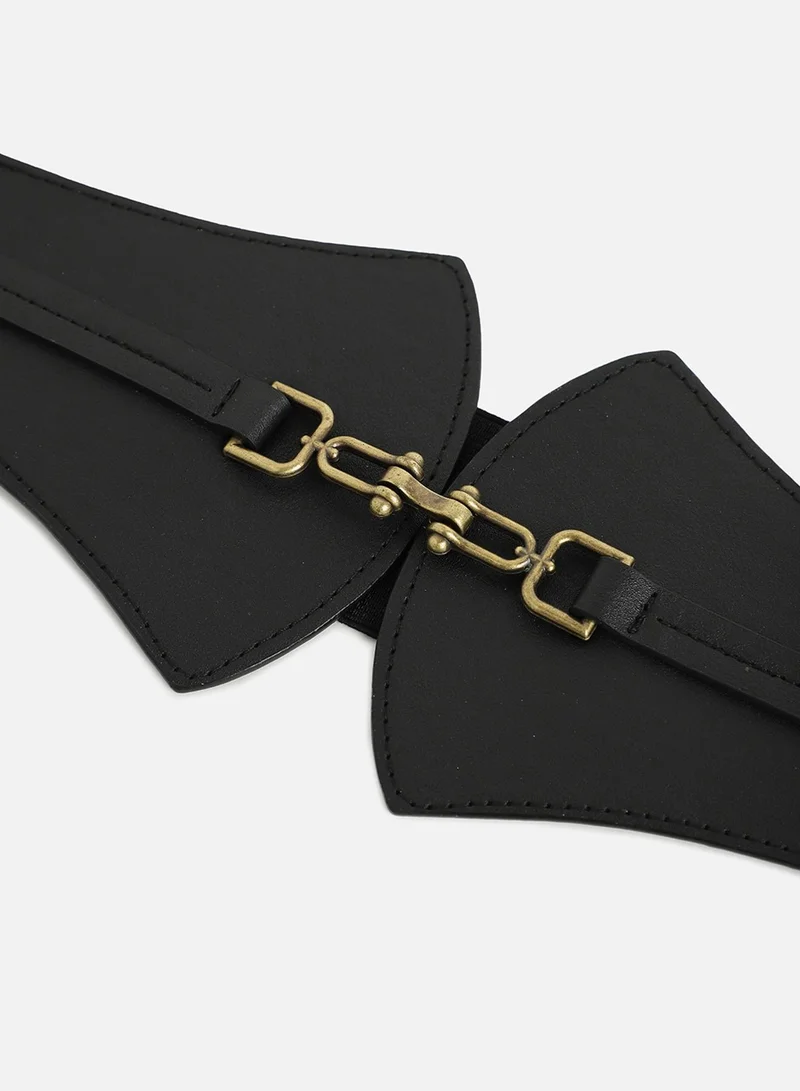صوص هاوت Black Solid Waist Belt