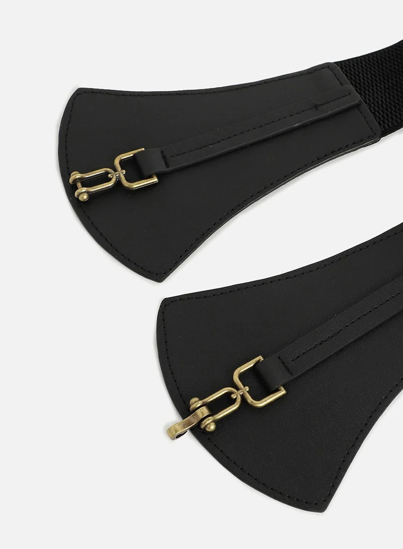 صوص هاوت Black Solid Waist Belt
