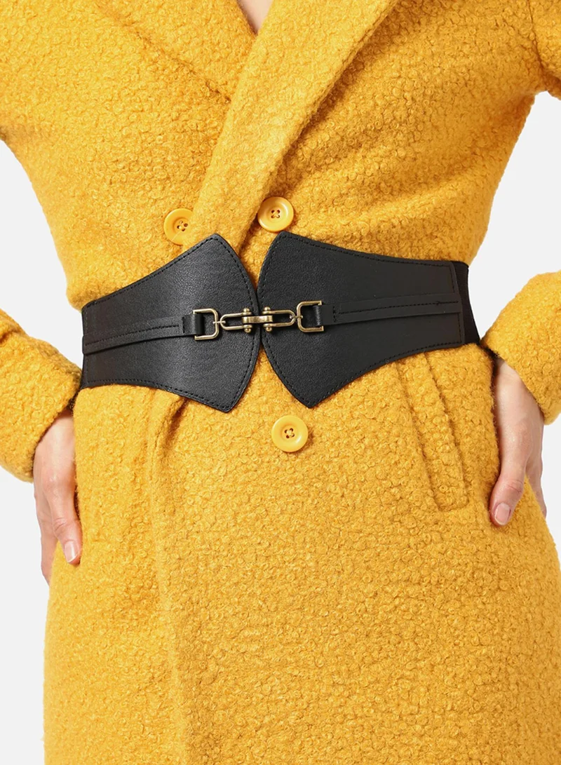 صوص هاوت Black Solid Waist Belt