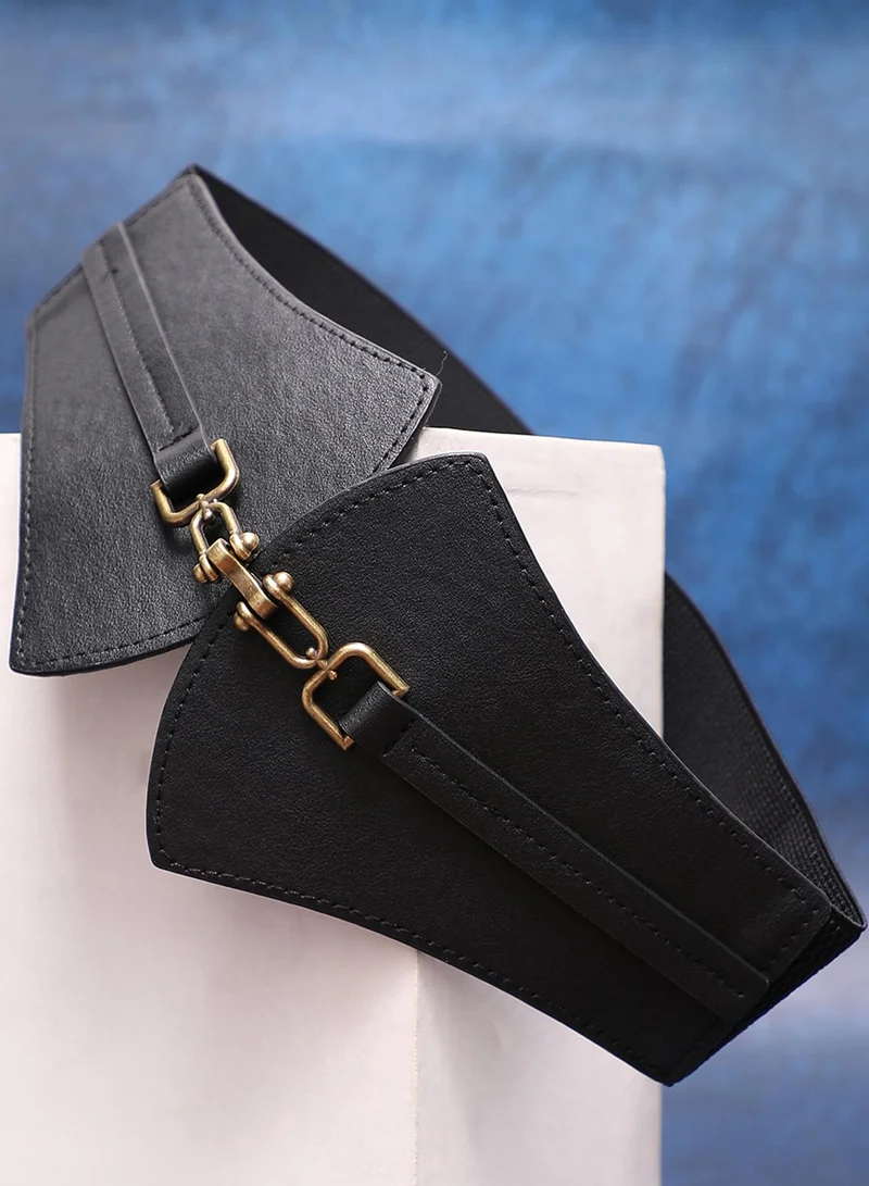 صوص هاوت Black Solid Waist Belt