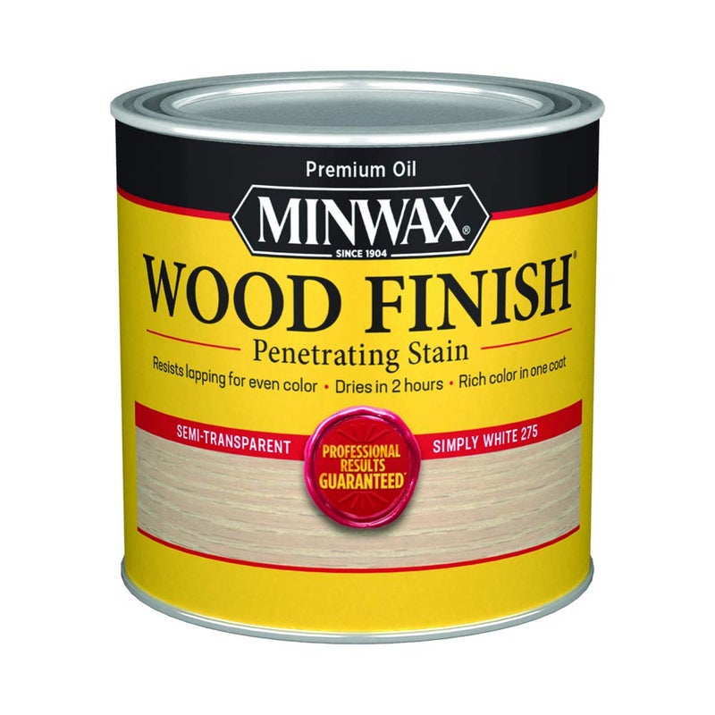 Minwax Wood Finish 227654444, Simply White Stain, Half Pint - Image 1