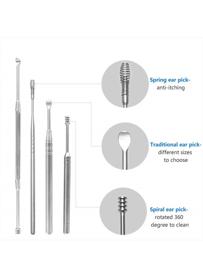 STWIE 10pcs Pimple Popper Blackhead Remover Tool +Ear Wax Removal +Cuticle Pusher Stainless Steel Comedone Zit Blemish Acne Kit with Brush & Leather Bag  - Image 2