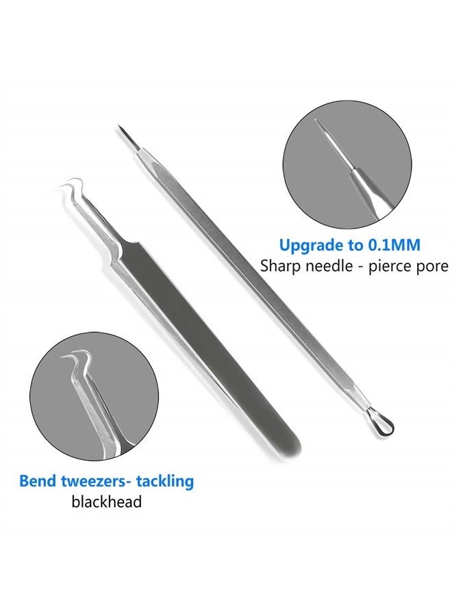 STWIE 10pcs Pimple Popper Blackhead Remover Tool +Ear Wax Removal +Cuticle Pusher Stainless Steel Comedone Zit Blemish Acne Kit with Brush & Leather Bag  - Image 3